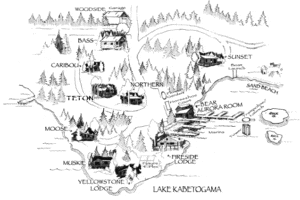Illustrated map of Northern Lights Resort.