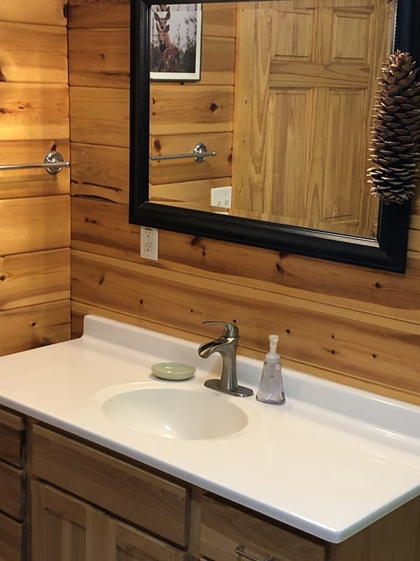 Treehouse cabin bathroom