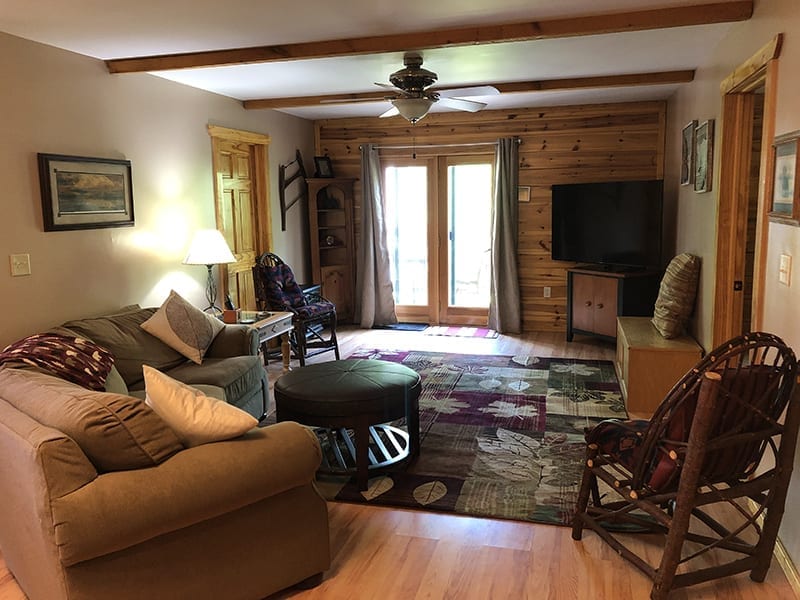 Treehouse cabin living room.