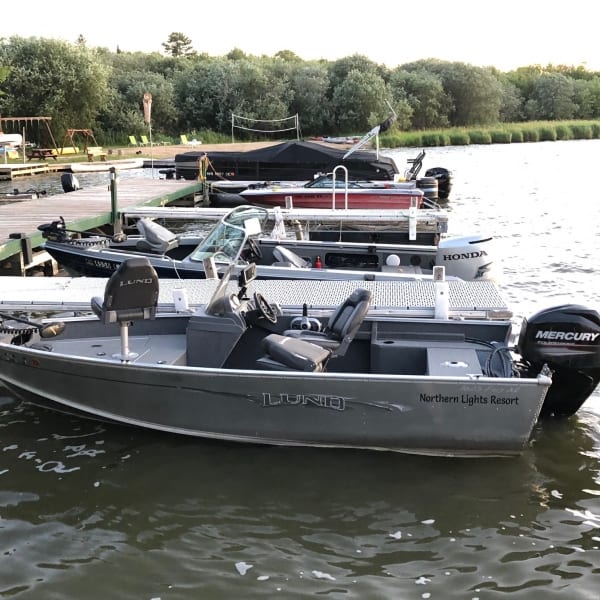 Fishing boats on dock.